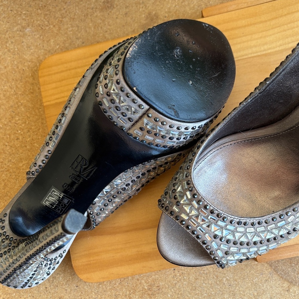 Silver Studded Women's Heels - Picture 3 of 5